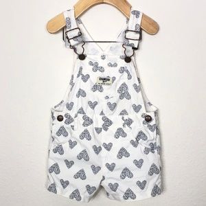 Oshkosh Girl's Heart Print Shortall Size 12M